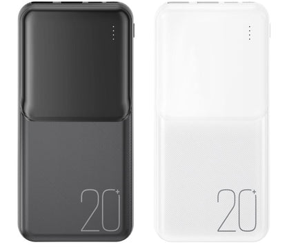 Zewnętrzna bateria XO Design PR252, 20000mAh, 10W, 2 x USB-A, Biała