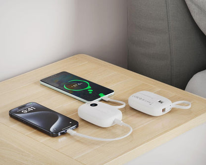 Zewnętrzna bateria XO Design PR246, 10000mAh, 22.5W, PD, 1 x Lightning - 2 x USB-C, Biała