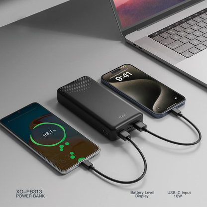 Powerbank XO Design PB313, 20000mAh, 10W, 2 x USB-A, Czarny