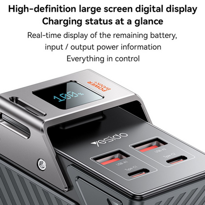 Powerbank Yesido YP62, 30000mAh, 22.5W, QC + PD, 2 x USB-A - 2 x USB-C, Czarny