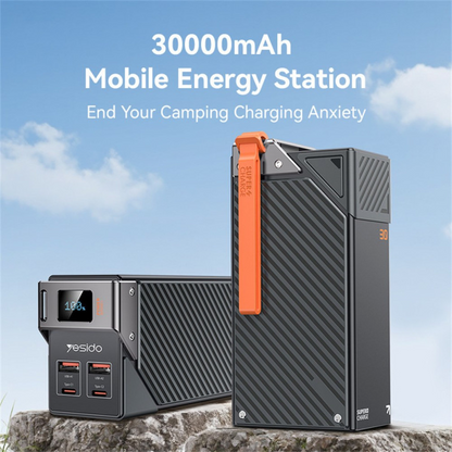 Powerbank Yesido YP62, 30000mAh, 22.5W, QC + PD, 2 x USB-A - 2 x USB-C, Czarny