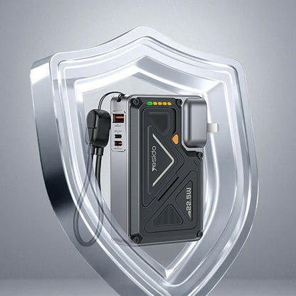 Zewnętrzna bateria Yesido YP89, 10000mAh, 22.5W, QC + PD + FQI, 1 x Lightning - 1 x QI - 1 x USB-A - 1 x USB-C, Szara