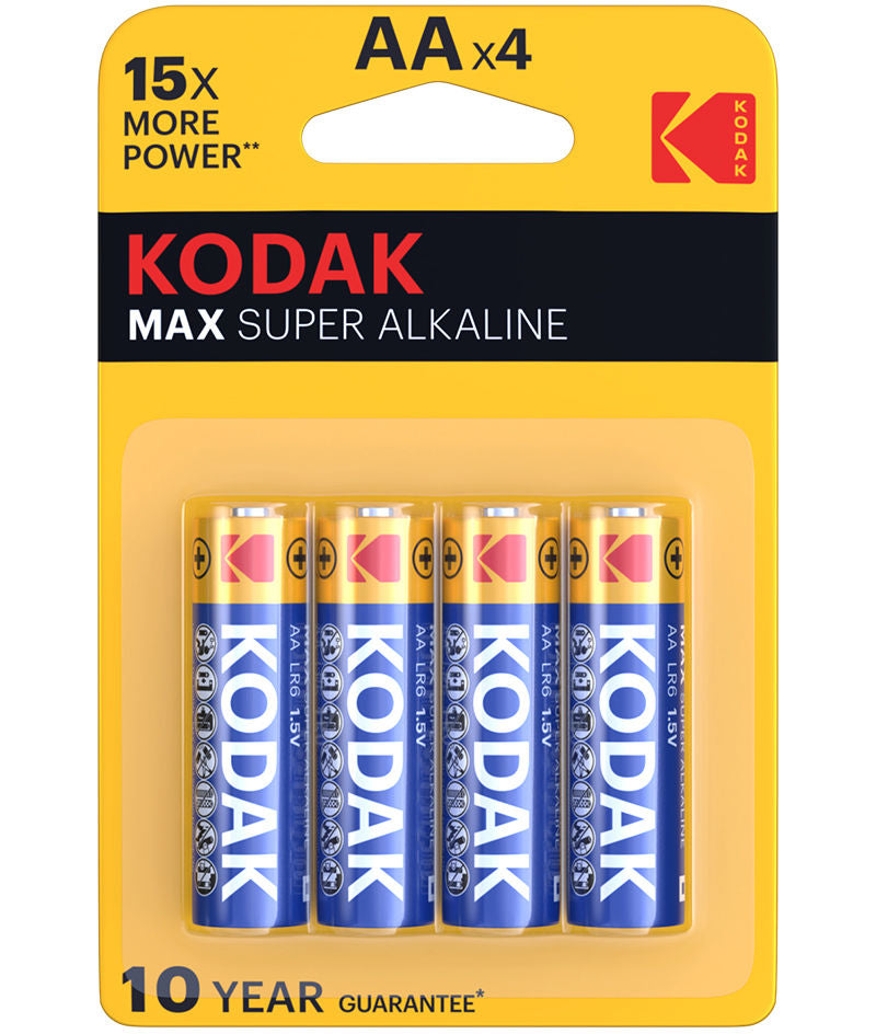 Kodak Max Alkaline Battery, AA / LR6, Set of 4 pieces EKSTD30952867P4