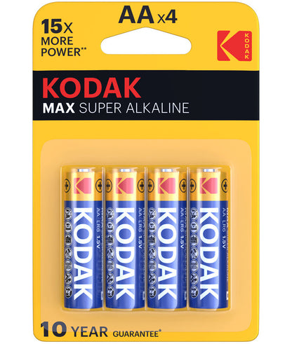 Kodak Max Alkaline Battery, AA / LR6, Set of 4 pieces EKSTD30952867P4
