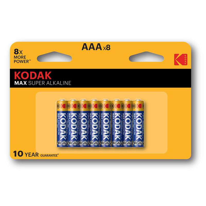 Kodak Max Alkaline Battery, AAA / LR3, Set of 8 EKSTD30419896P8