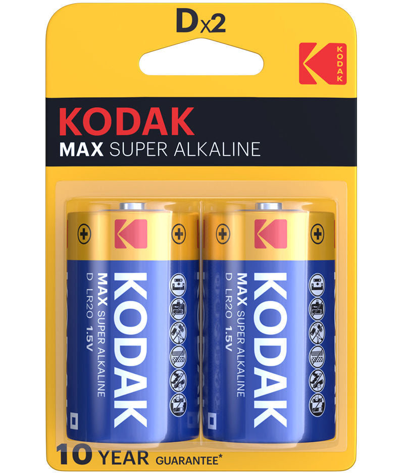 Bateria Kodak Max Alkaline, LR20, Zestaw 2 sztuki