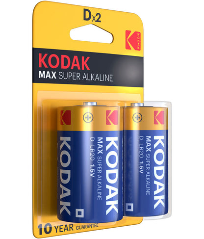 Bateria Kodak Max Alkaline, LR20, Zestaw 2 sztuki