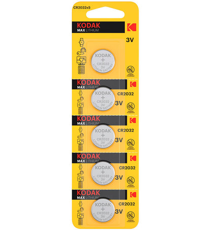 Kodak Max Lithium Battery, CR2032, Set of 5 pieces
