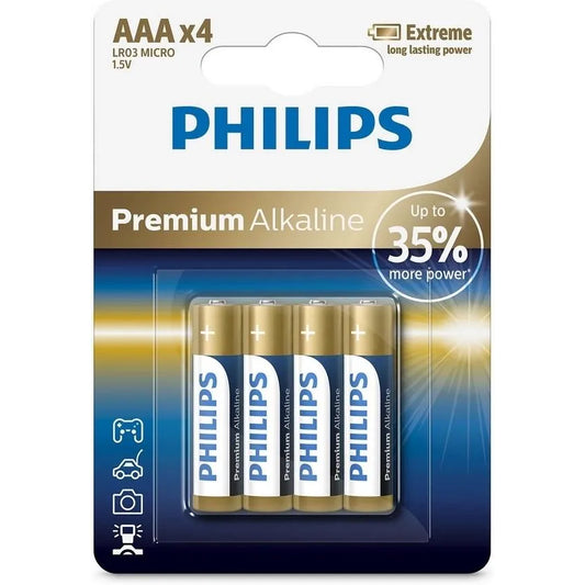 Bateria Philips Premium, AAA / LR3, Zestaw 4 sztuk Phil-LR03M4B/10