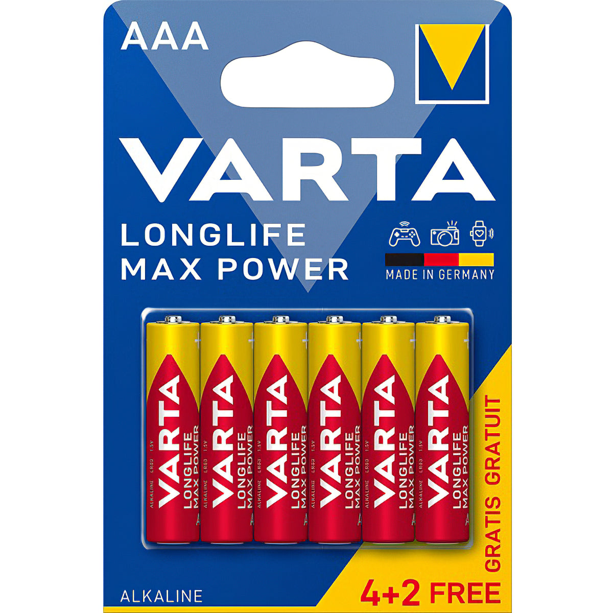 Baterie Varta Longlife Max Power 4703, AAA / LR3, zestaw 6 sztuk