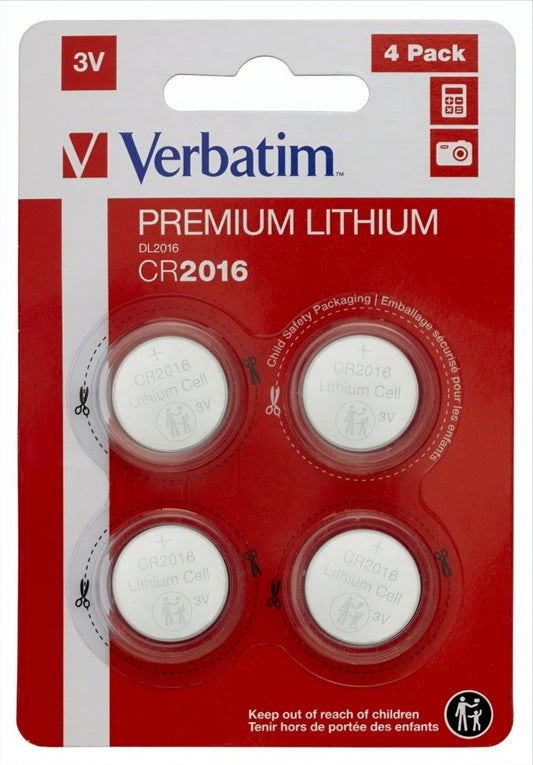 Bateria Verbatim Premium, CR2016, Zestaw 4 sztuk 49531