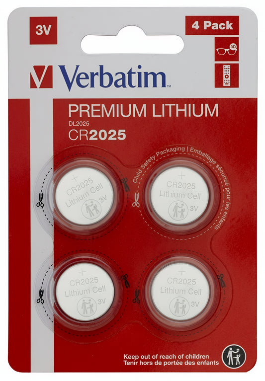 Bateria Verbatim Premium, CR2025, Zestaw 4 sztuk 49532