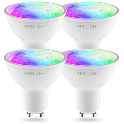 Żarówka LED Yeelight W1, Wi-Fi, GU10, 4.5W, 2700K - 6500K, 350lm, Zestaw 4 sztuki, Wielokolorowa YLDP004-A