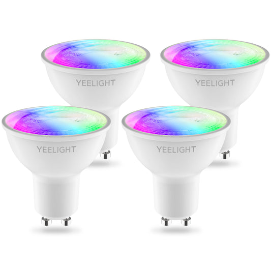 Żarówka LED Yeelight W1, Wi-Fi, GU10, 4.5W, 2700K - 6500K, 350lm, Zestaw 4 sztuki, Wielokolorowa YLDP004-A