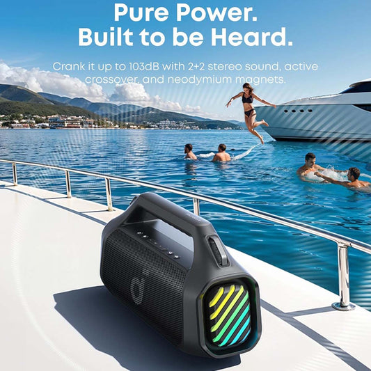 Przenośny głośnik Bluetooth Anker SoundCore Boom 2 Pro, 140W, TWS, RGB, Wodoodporny, Czarny A3134A11