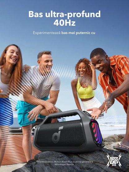 Przenośny głośnik Bluetooth Anker SoundCore Boom 2 Plus Nowa Wersja, 140W, TWS, RGB, Wodoodporny, Czarny A3134012