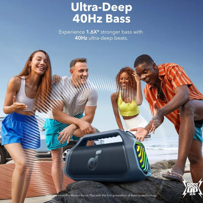 Przenośny głośnik Bluetooth Anker Soundcore Boom 2 Plus, 140W, RGB, wodoodporny, niebieski A3134031 