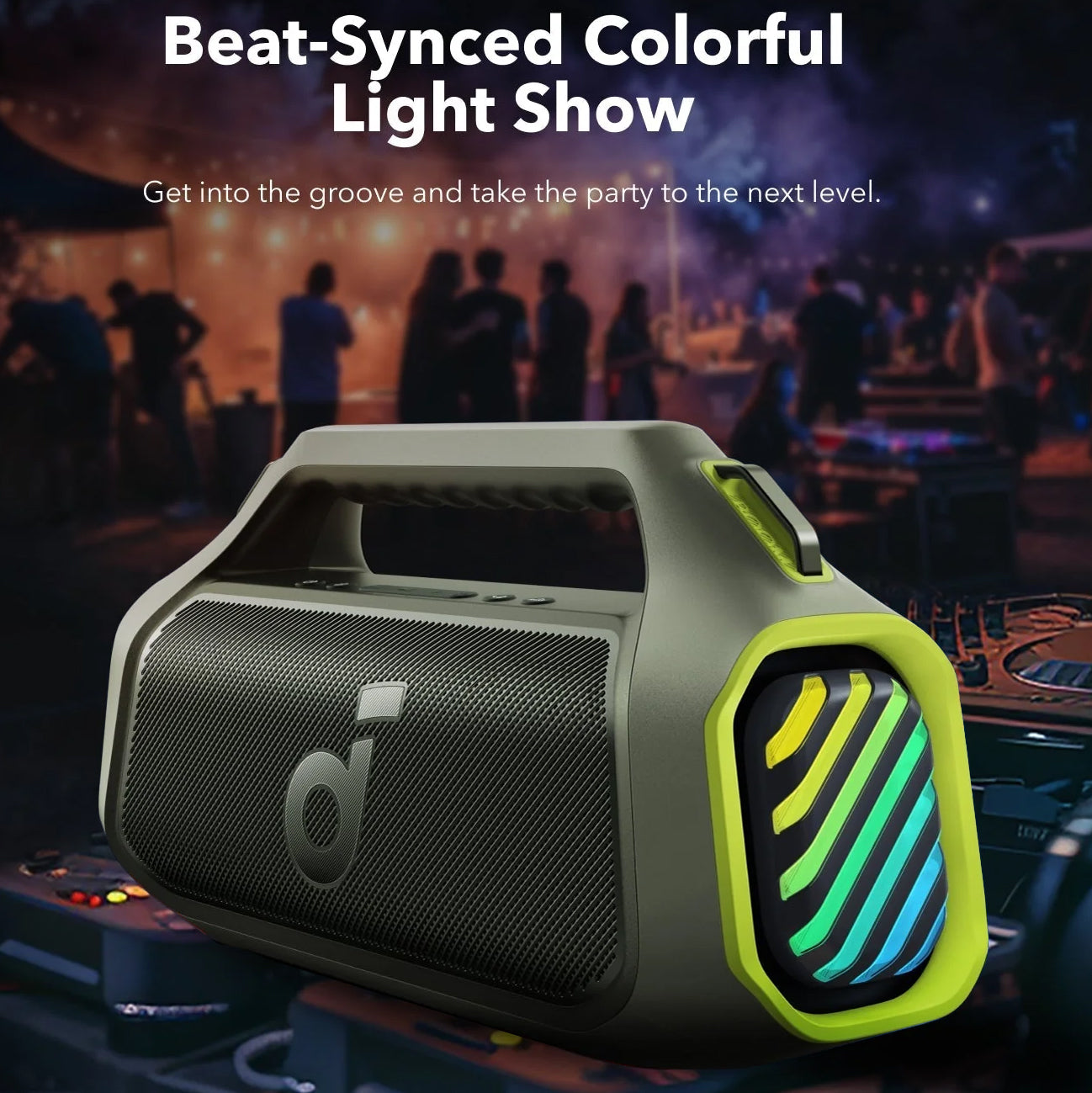 Przenośny głośnik Bluetooth Anker Soundcore Boom 2 Plus, 140W, RGB, wodoodporny, zielony A3134061 