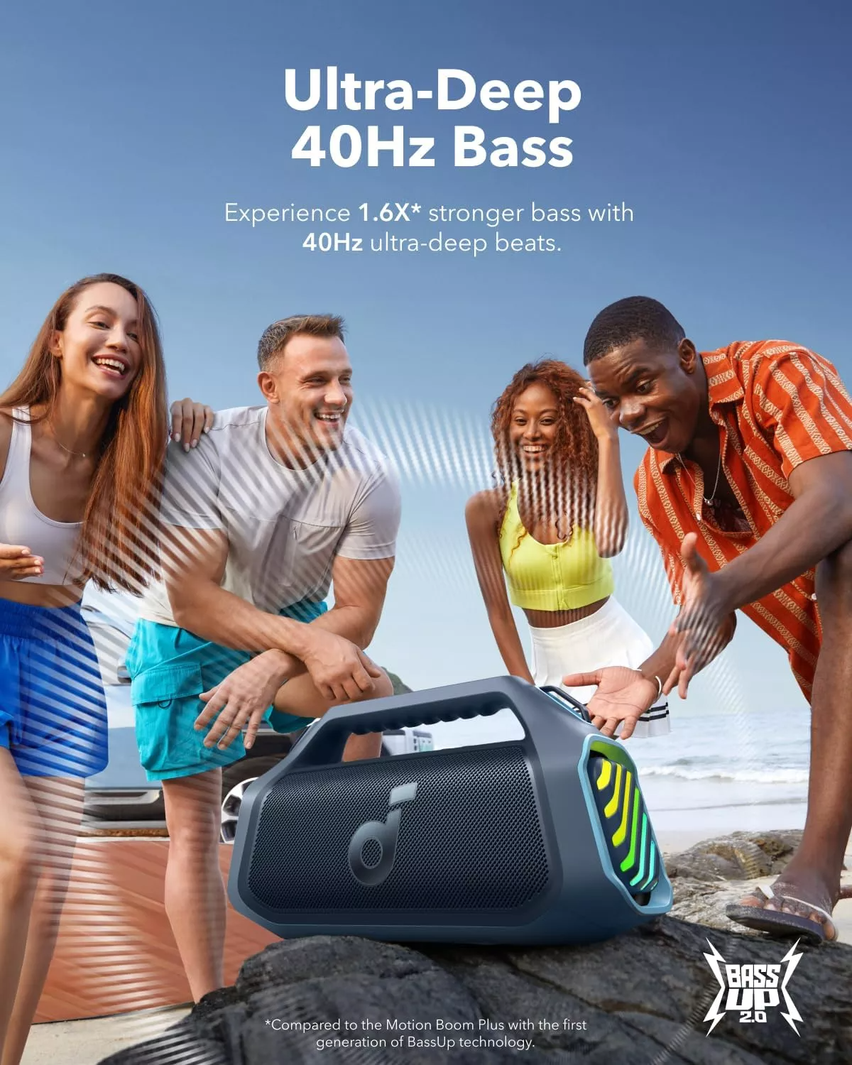 Przenośny głośnik Bluetooth Anker SoundCore Boom 2 Plus Nowa Wersja, 140W, TWS, RGB, Wodoodporny, Niebieski A3134032
