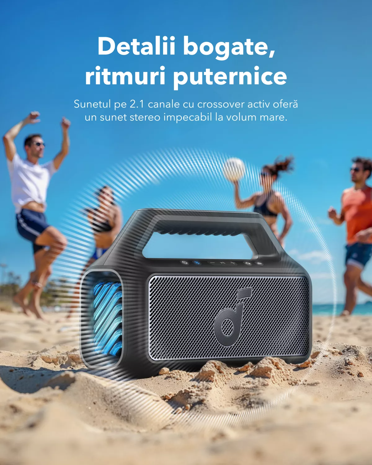 Przenośny głośnik Bluetooth Anker SoundCore Boom 2 Nowa Wersja, 80W, TWS, RGB, Wodoodporny, Czarny A3138012