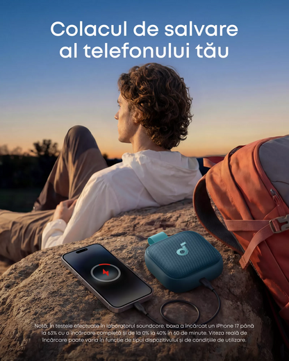 Anker SoundCore Boom Go 3i Portable Bluetooth Speaker, 15W, TWS, RGB, Waterproof, Blue, Resealed D5103030