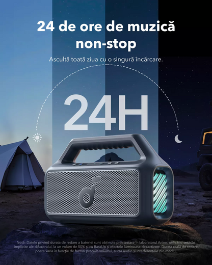 Przenośny głośnik Bluetooth Anker SoundCore Boom 2 Nowa Wersja, 80W, TWS, RGB, Wodoodporny, Czarny A3138012