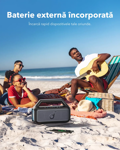 Przenośny głośnik Bluetooth Anker SoundCore Boom 2 Nowa Wersja, 80W, TWS, RGB, Wodoodporny, Czarny A3138012