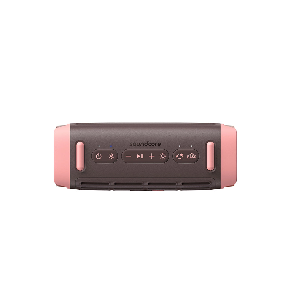 Anker SoundCore Boom 3i Portable Bluetooth Speaker, 50W, RGB, Waterproof, Brown Pink D5100080