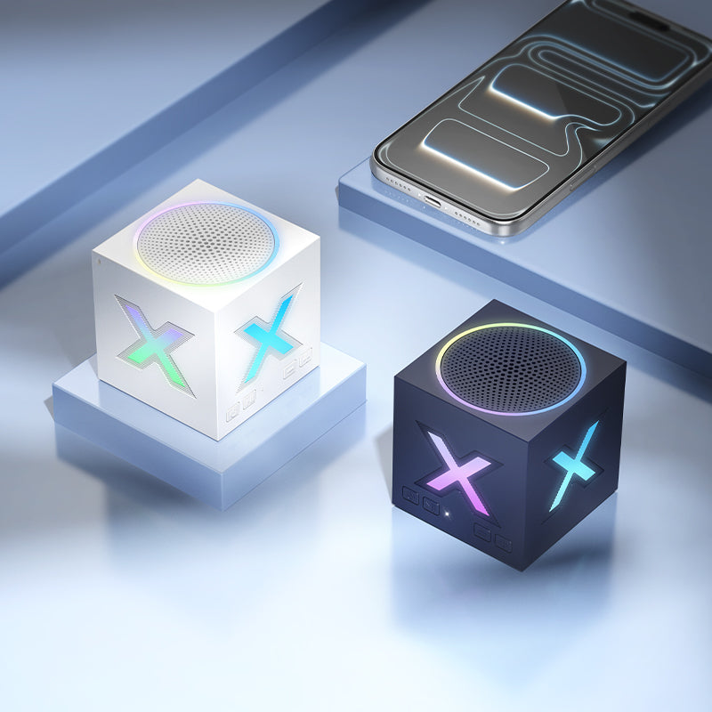 Przenośny głośnik Bluetooth Borofone BR101 Rubik, 5W, TWS, RGB, Niebieski