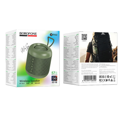 Borofone BR102 Gratificado Portable Bluetooth Speaker, 5W, TWS, Green
