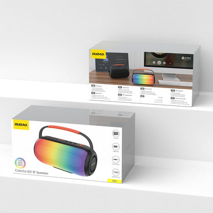 Przenośny głośnik Bluetooth Dudao Y21, 2 x 5W, TWS, RGB, Czarny