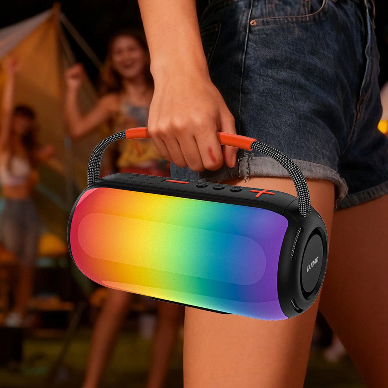 Przenośny głośnik Bluetooth Dudao Y21, 2 x 5W, TWS, RGB, Czarny