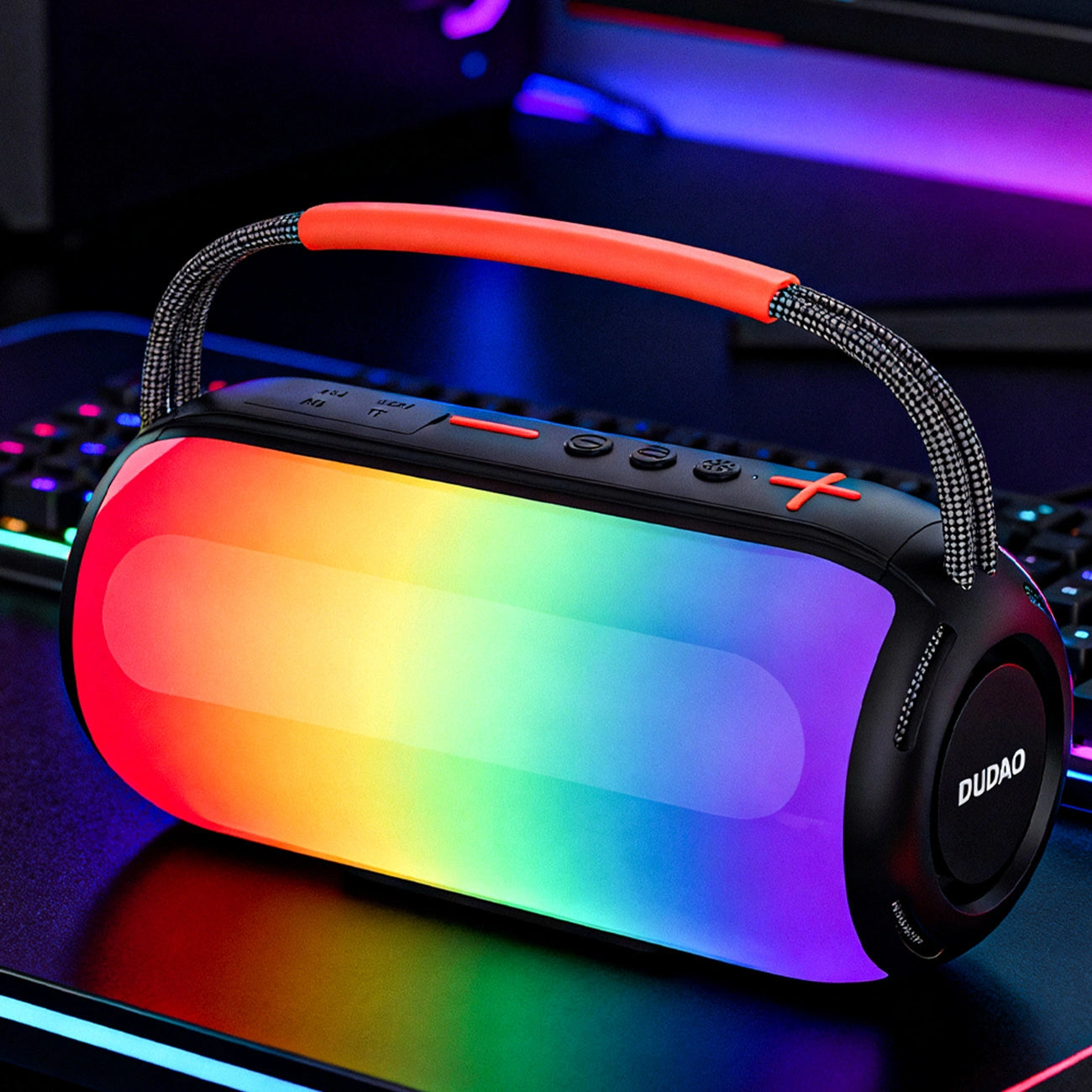 Przenośny głośnik Bluetooth Dudao Y21, 2 x 5W, TWS, RGB, Czarny