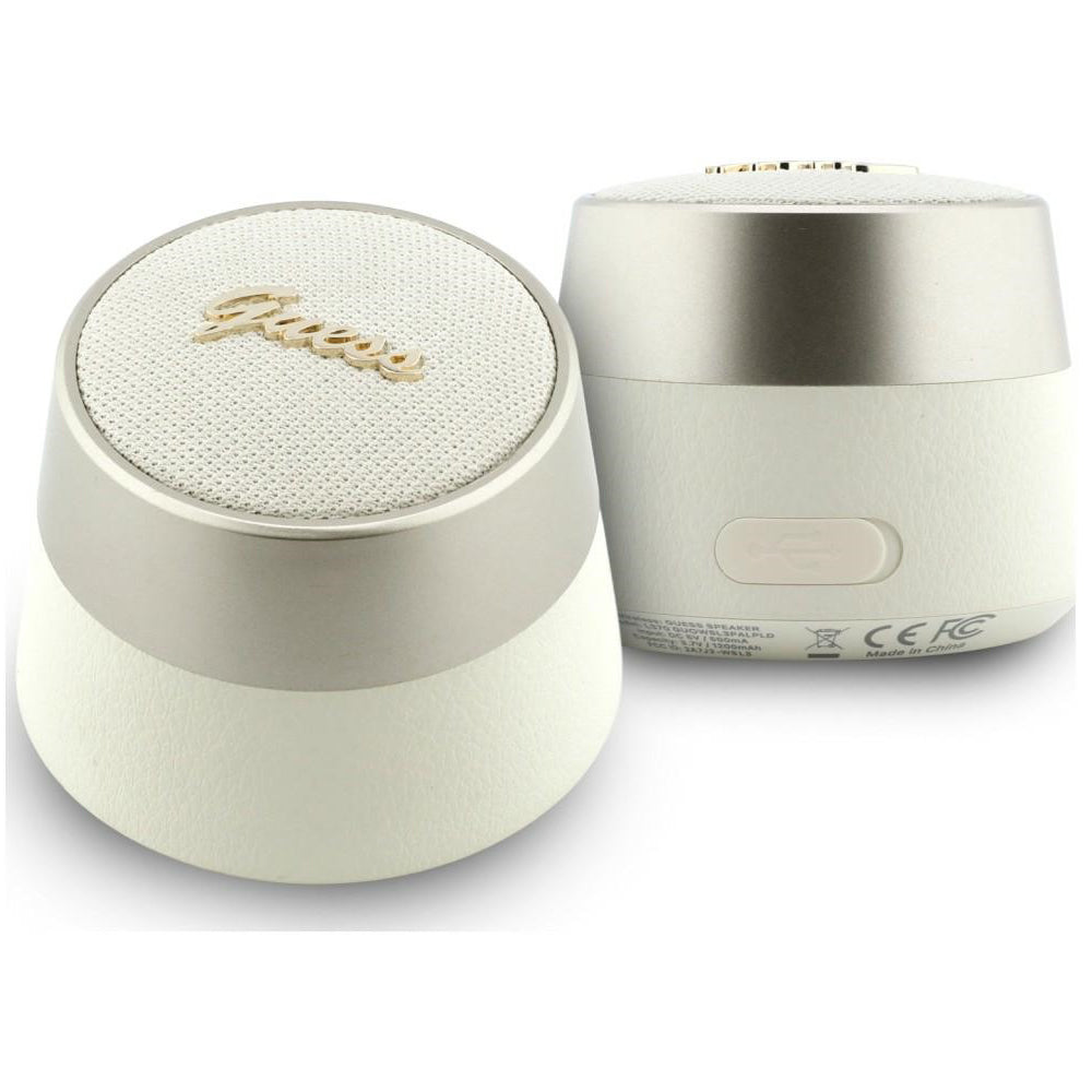 Przenośny głośnik Bluetooth Guess Script Metal Logo, 5W, TWS, Złoty