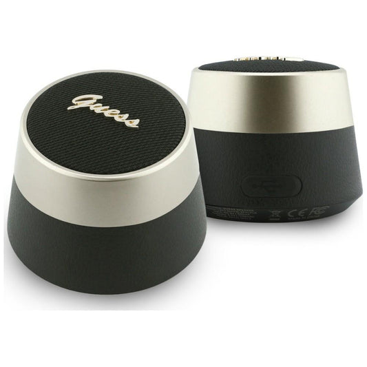 Przenośny głośnik Bluetooth Guess Script Metal Logo, 5W, TWS, czarny
