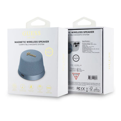 Przenośny Głośnik Bluetooth Guess Stand Magnetic Script Metal, 3W, Niebieski
