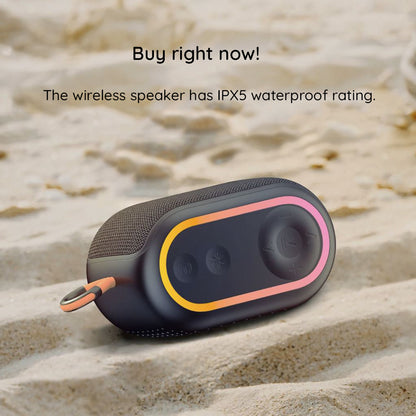 HAVIT SK809BT Portable Bluetooth Speaker, 7W, RGB, Waterproof, Black