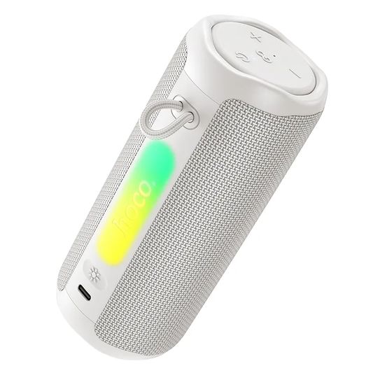 Przenośny głośnik Bluetooth HOCO HC50, 8W, TWS, RGB, Wodoodporny, Biały