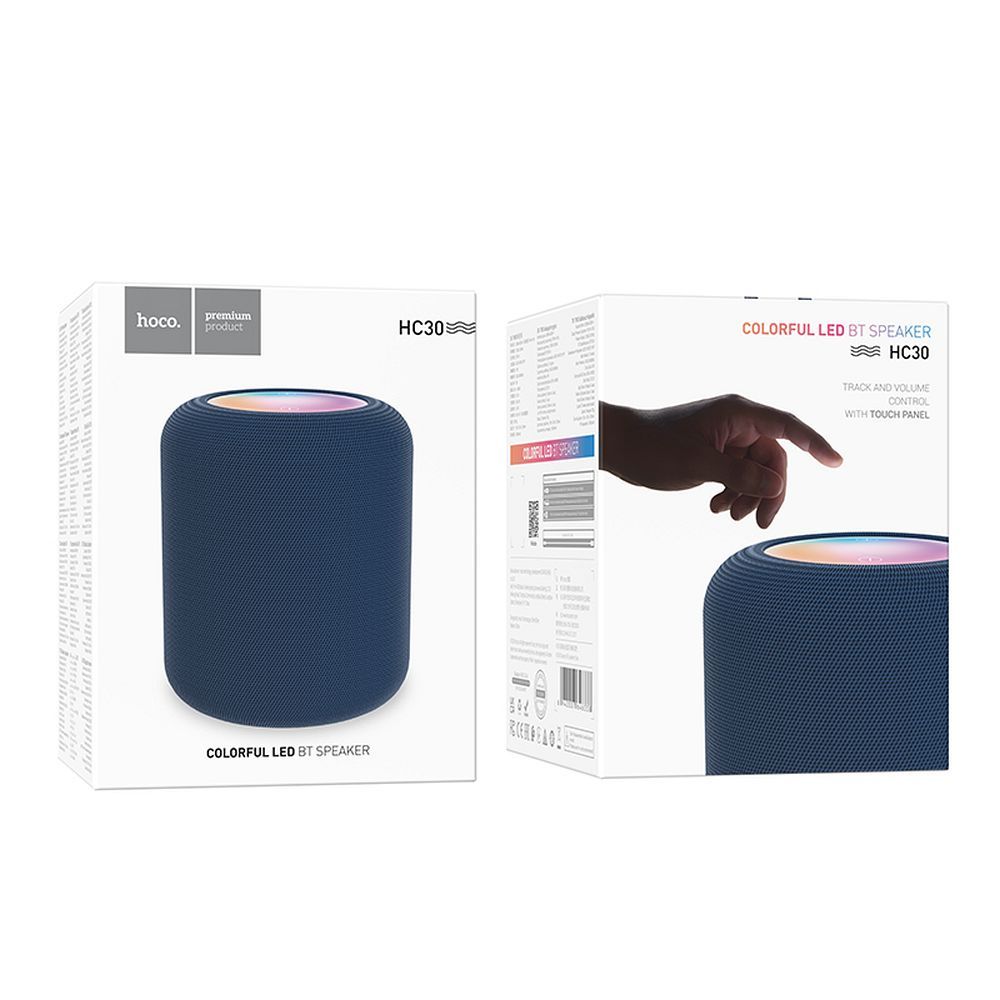 Przenośny głośnik Bluetooth HOCO HC30, 5W, TWS, RGB, Niebieski