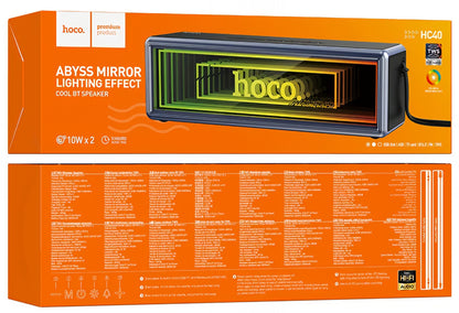 Przenośny głośnik Bluetooth HOCO HC40, 2 x 10W, TWS, RGB, Czarny