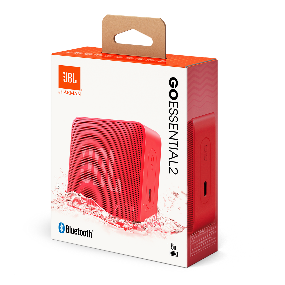 Przenośny głośnik Bluetooth JBL Go Essential 2, 3.1W, Pro Sound, Wodoodporny, Czerwony JBLGOES2REDCN