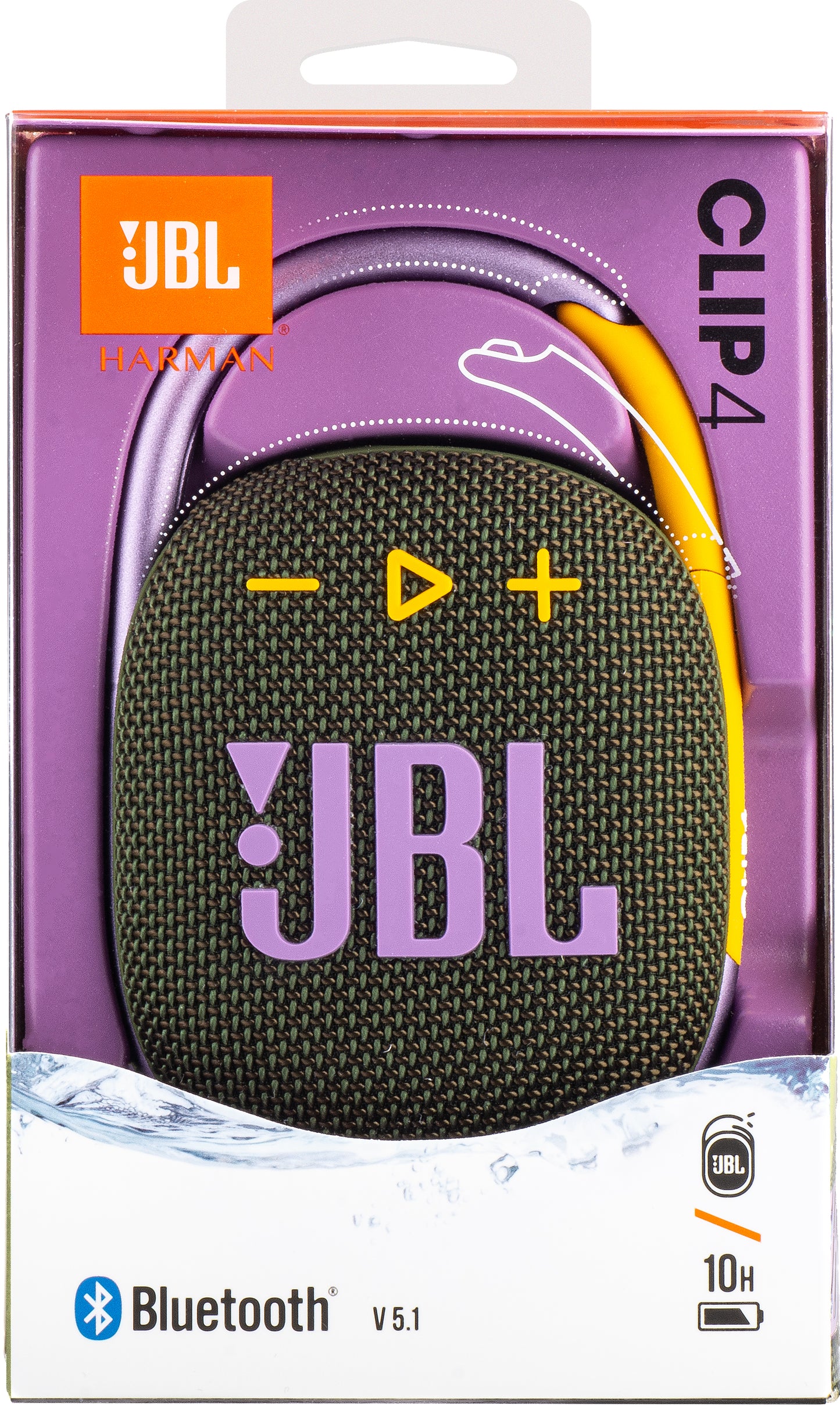 Przenośny głośnik Bluetooth JBL Clip 4, 5W, Pro Sound, wodoodporny, zielony JBLCLIP4GRN