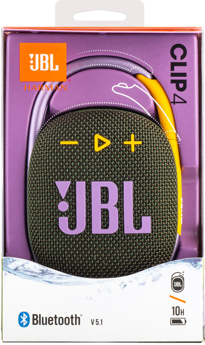 Przenośny głośnik Bluetooth JBL Clip 4, 5W, Pro Sound, wodoodporny, zielony JBLCLIP4GRN