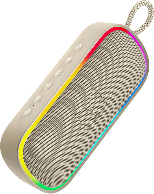Przenośny głośnik Bluetooth Monster S150 Plus, 40W, TWS, RGB, wodoodporny, jasny kremowy