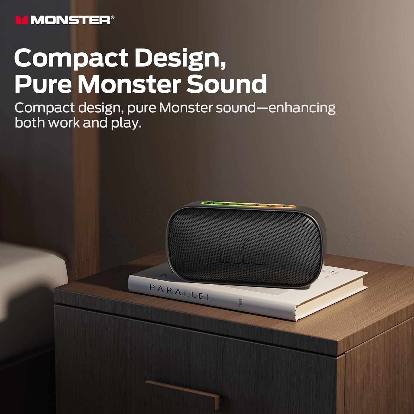 Portable Bluetooth Speaker Monster S150, 14W, TWS, RGB, Waterproof, Black
