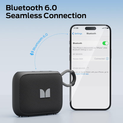 Przenośny głośnik Bluetooth Monster S520, 5W, TWS, RGB, wodoodporny, czarny