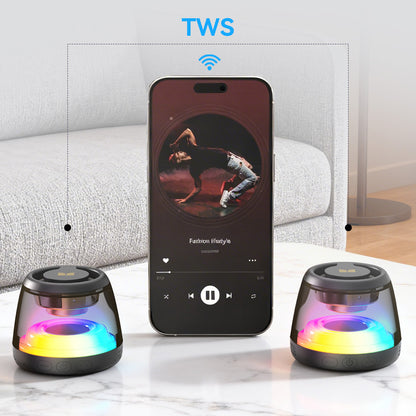 Przenośny głośnik Bluetooth Monster Mag Flux, 5W, TWS, RGB, Czarny
