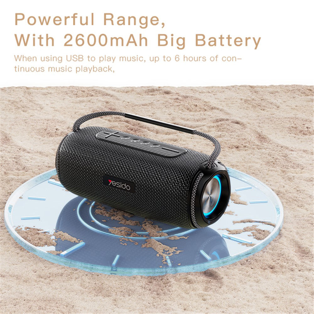 Przenośny głośnik Bluetooth Yesido YSW11, 40W, RGB, Wodoodporny, Czarny