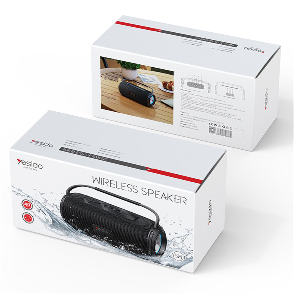 Przenośny głośnik Bluetooth Yesido YSW11, 40W, RGB, Wodoodporny, Czarny