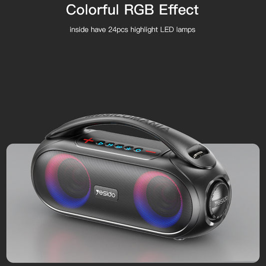 Przenośny głośnik Bluetooth Yesido YSW19, 40W, RGB, Wodoodporny, Czarny